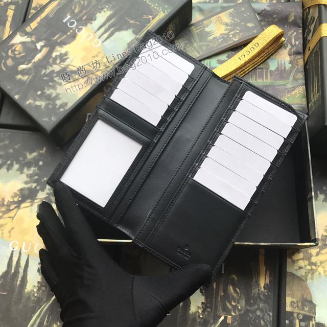 Gucci包 古馳錢包 408836黑pvc 標誌性織帶 高端品質男士西裝夾 Gucci男錢包  gudj1296